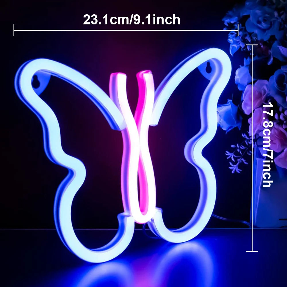 USB/Battery LED Neon Lights Sign for Wall Art Decor Heart Gaming Bar Bedroom Decoration Hanging Neon Sign Party Alien Night Lamp