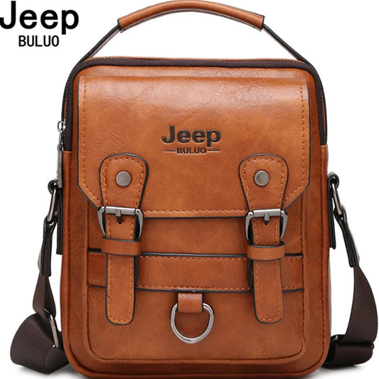 Sac à main multifonction JEEP BULUO pour hommes grande capacité en cuir sac messager à bandoulière de marque grande taille